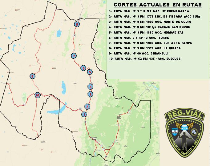 Viernes 14 de julio: Hay 11 cortes activos en la provincia de Jujuy