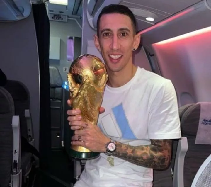 Di María se tatuó la Copa del Mundo y lo compartió en su Instagram