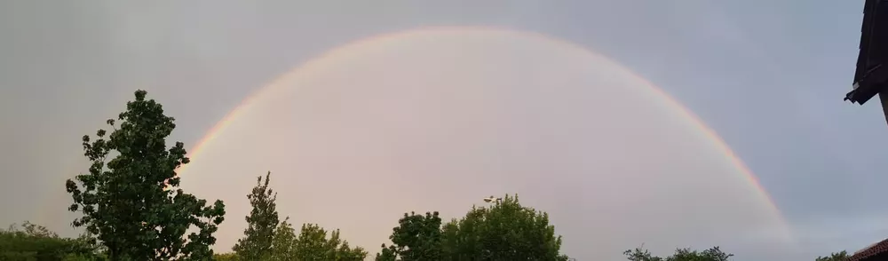 Tras la lluvia, un arco iris iluminó el cielo salteño